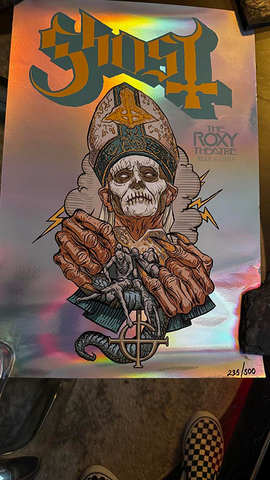 Ghost numbered metallic lithograph poster from the Roxy Theater May 4, 2018